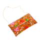 Handcrafted Cotton Embroidered Clutch with Gold Chain